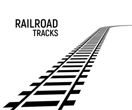 Railway train track vector route. Rail pattern curve railroad path icon.