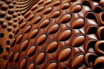 Fototapeta premium brown leather texture with geometry for creative design background