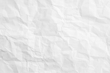 White crumpled and creased paper texture background