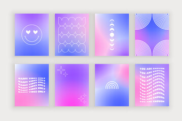 Blue and pink retro blur backgrounds for social media and wall art prints
