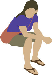 woman sitting 1 illustration vector