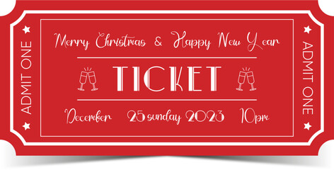 Merry Christmas and Happy New Year ticket