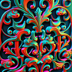 Colorful Filigree pattern