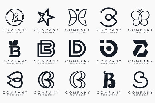 creative letter B logo icon set. design for business of luxury, elegant, simple.