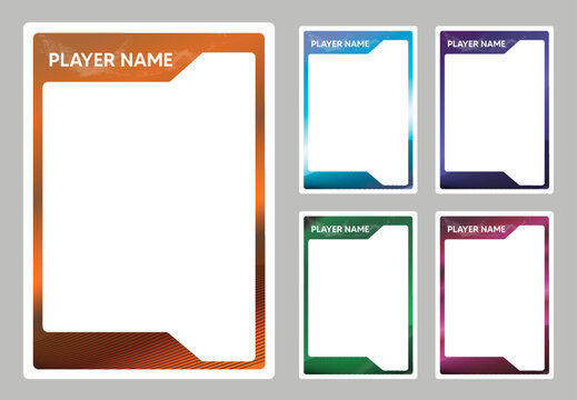 Sports player trading card frame border template design set no shadow on the vector file and text is outline
