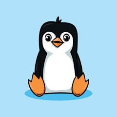 vector cute happy penguin cartoon icon illustration. animal nature icon