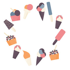 Vector collection with different kind of ice cream