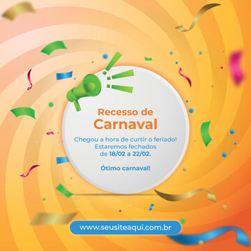 Post de recesso de carnaval	

