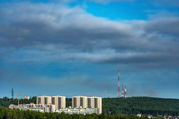 power lines and power plant