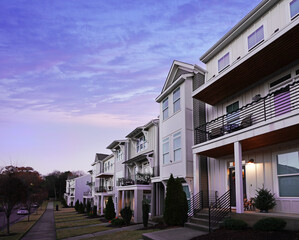 New townhomes on a  quiet city street in Raleigh NC