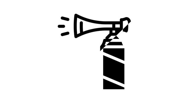 vuvuzela air bottle line icon animation
