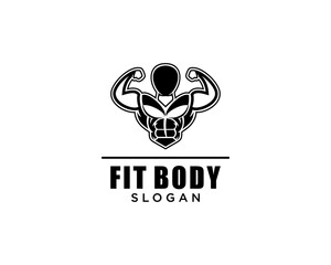 MODERN LOGO SPORT FITNESS FIT BODY LOGO VECTOR