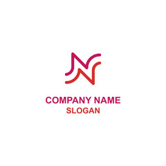 N or NN letter initial logo, alphabetical letter in unique shape.