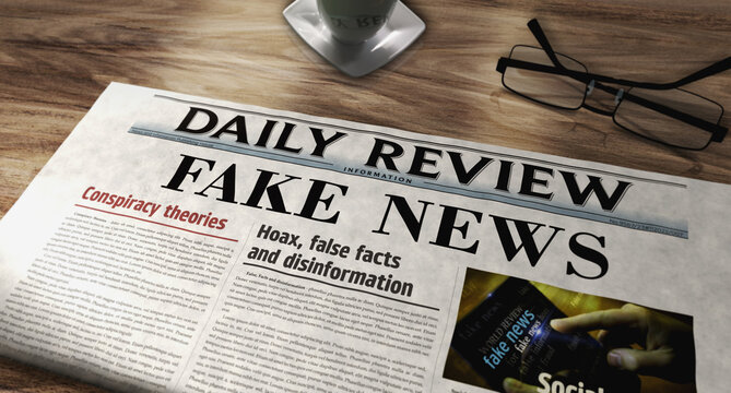 Fake news and disinformation newspaper printing media