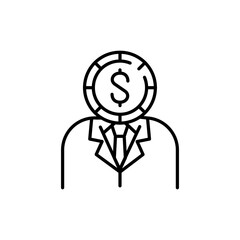 Investor line icon. Business crowdfunding and Finance