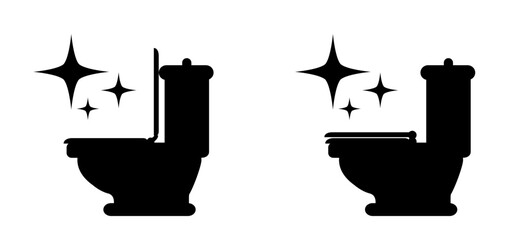 please keep toilet clean. WC icon or pictogram. Toilets seat label. World toilet day concept. Restroom or bathroom symbol or logo. Vector toilets man or woman urinate to cleanup. toilet equipment.