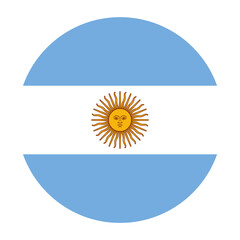 Argentina Flat Rounded Flag with Transparent Background