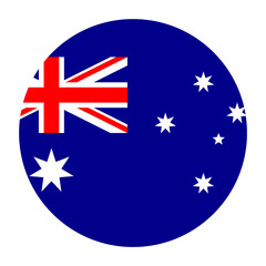 Australia Flat Rounded Flag with Transparent Background