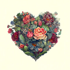 A heart made of flowers