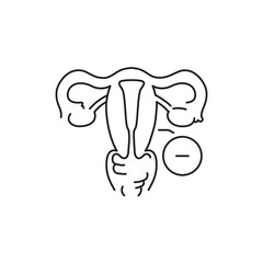 Erosion color line icon. Gynecology problem
