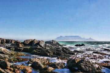 Obraz premium Blick auf Kapstadt und Tafelberg