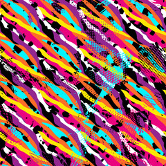 Abstract seamless colorful pattern with wave shapes