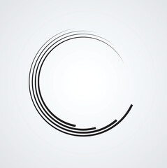 Fototapeta premium Lines in Circle Form . Spiral Vector Illustration .Technology round Logo . Design element . Abstract Geometric shape . Striped border frame for image 