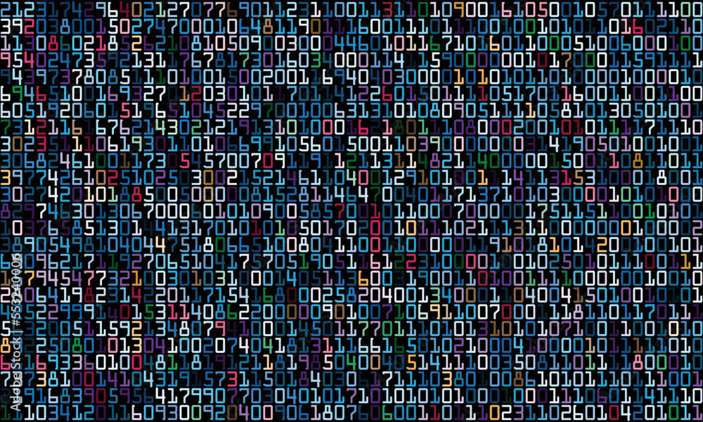 Poster Abstract background with all color numbers in chaos.