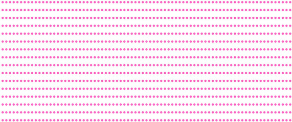 Pink dot pattern on white background. Straight dot pattern for backdrop and wallpaper template. Simple classic polka dot lines with repeat stripes texture. Polka background, vector illustration