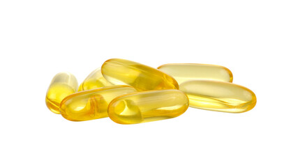 Fish oil capsule isolated on  transparent png