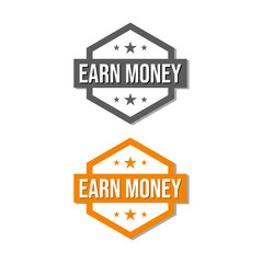 Earn money dollars income badge icon sign vector