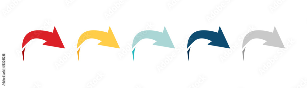 Wall mural arrow icon set. colored arrow symbols. arrow of different types. arrow isolated vector graphic eleme