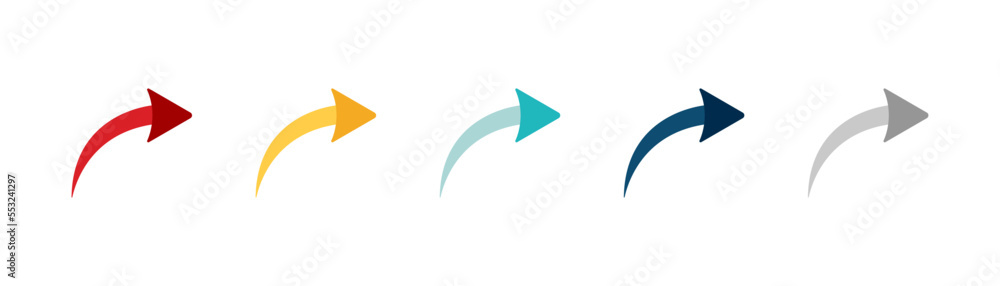 Wall mural arrow icon set. colored arrow symbols. arrow of different types. arrow isolated vector graphic eleme