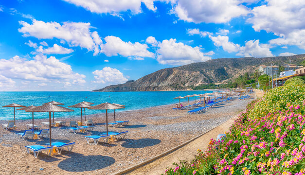 Landscape with Pantachou beach, Limassol, Cyprus