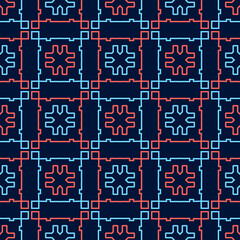 Seamless pattern with bright ethnic geometric ornament.