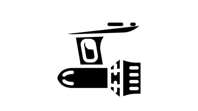 aqua scooter glyph icon animation