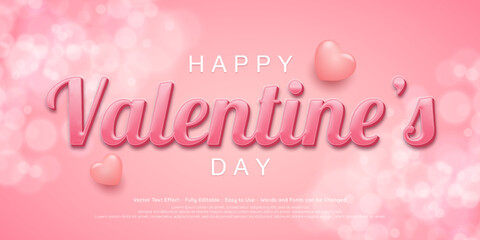 Awesome 3d text valentine's editable style effect