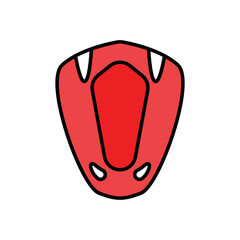 Vampire mouth icon log flat isolated illustration