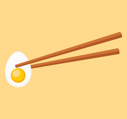 chopsticks and egg