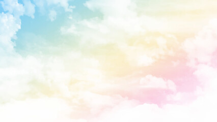 Obraz na płótnie Canvas Mountains colorful landscape - cloudy sky in pastel colors for your design