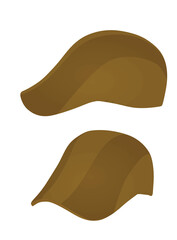 Brown beret cap. vector illustration