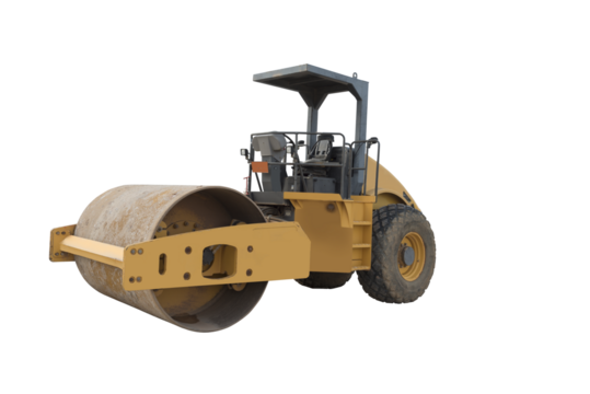 road roller on isolated