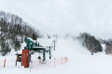 Chair lift snowmaking