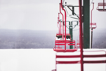 Empty Chairlift seats
