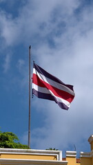 Costa Rican flag in downtown San Jose, Costa Rica