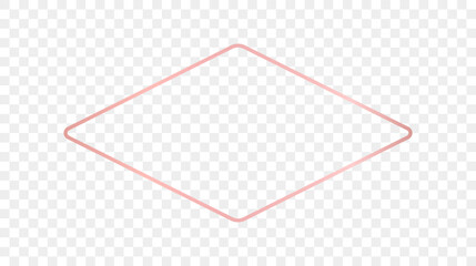 Rose gold glowing rounded rhombus shape frame