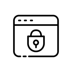 Web page line icon. Screen, monitor, electronics, browser, internet, world wide web, data, knowledge. technology concept. Vector black line icon on white background