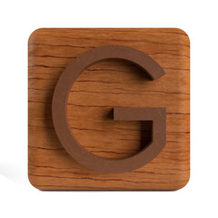 3d render the alphabet letters on the cube G