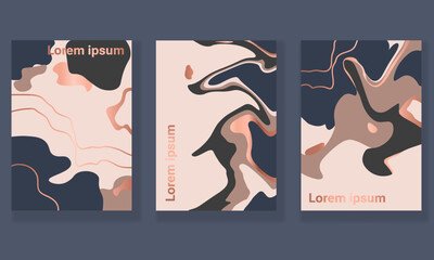 Abstract covers set. Book cover design. Abstract commercial flyer template. Fluid painting and liquid marbling paint effect. Creative banner background