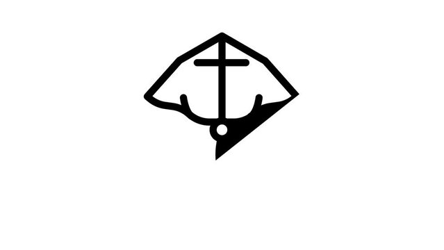 stingray form kite line icon animation